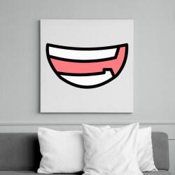 printfashion Cartoon Smile - Vászonkép - Fehér (6633917)