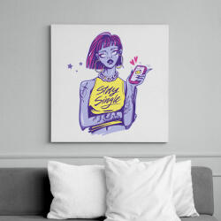 printfashion Szingli - maradj szingli - Vászonkép - Fehér (6639211)