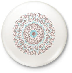 printfashion Barna -kék mandala - Kitűző, hűtőmágnes - Fehér (4078153)