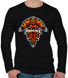 printfashion főnix - Férfi hosszú ujjú póló - Fekete (14011362)