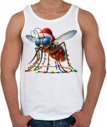 printfashion Vicces gonosz karácsonyi szúnyog - izzósorral - Férfi atléta - Fehér (15225097)