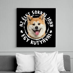 printfashion Akita Inu - Vászonkép - Fekete (6659689)