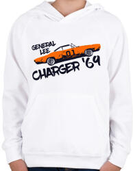 printfashion Dodge Charger '69 - General Lee - Gyerek kapucnis pulóver - Fehér (7592511)