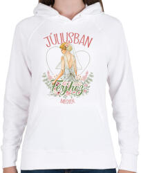 printfashion Júliusban férjhez megyek - Női kapucnis pulóver - Fehér (7336818)