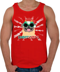 printfashion KARÁCSONYI MOPSZ - Férfi atléta - Piros (10756572)