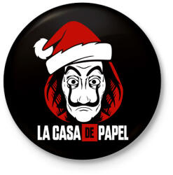 printfashion La Casa De Papel Christmas fehér - Kitűző, hűtőmágnes - Fekete (5710817)