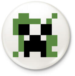 printfashion Creeper Minecraft - Kitűző, hűtőmágnes - Fehér (14506599)
