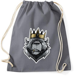printfashion Bear King - Sportzsák, Tornazsák - Grafitszürke (5520770)