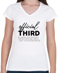 printfashion Official third wheel - Női V-nyakú póló - Fehér (7285076)