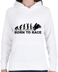 printfashion Born to race - Női kapucnis pulóver - Fehér (2240227)