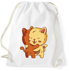 printfashion Macska ölelés - Sportzsák, Tornazsák - Fehér (12661131)