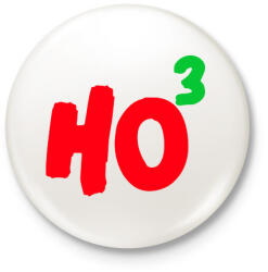 printfashion HO HO HO - Kitűző, hűtőmágnes - Fehér (10486047)