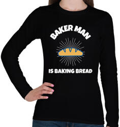 printfashion BAKER MAN IS BAKING BREAD - Női hosszú ujjú póló - Fekete (9971018)