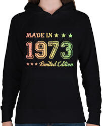 printfashion 1973 - Női kapucnis pulóver - Fekete (6165900)
