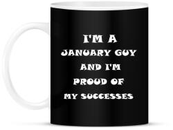 printfashion Januári vagyok és büszke vagyok a sikereimre - Bögre - Fekete (1369079)