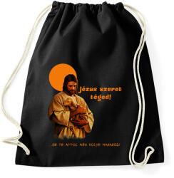 printfashion JÉZUS SZERET TÉGED - Sportzsák, Tornazsák - Fekete (2599090)