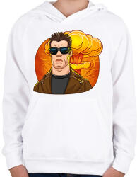 printfashion Arnold BooM Schwarzenegger - Gyerek kapucnis pulóver - Fehér (2389578)