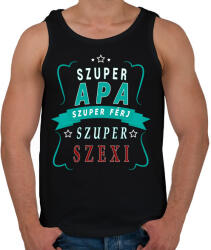 printfashion Szuper Apa! - Férfi atléta - Fekete (2402838)