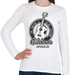 printfashion Én vagyok a világ legjobb gitáros apukája - Női hosszú ujjú póló - Fehér (6369002)