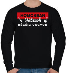 printfashion Régész vagyok - Férfi pulóver - Fekete (9730761)