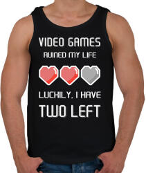 printfashion Video Games ruined my life - Luckily I have two left - Férfi atléta - Fekete (5779166)