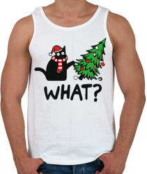 printfashion What? - Karácsonyos macska - Férfi atléta - Fehér (14923143)