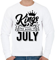 printfashion A királyok júliusban születnek - Férfi pulóver - Fehér (1579540)