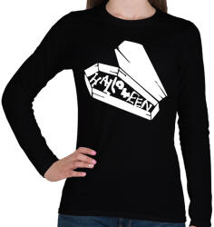 printfashion Halloween koporsó - Női hosszú ujjú póló - Fekete (1852670)