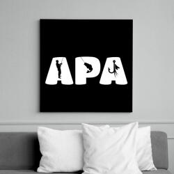 printfashion Apa horgász - Vászonkép - Fekete (13623890)