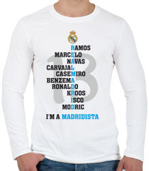 printfashion Real madrid - Férfi hosszú ujjú póló - Fehér (12570875)