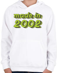 printfashion made-in-2002-green-grey - Gyerek kapucnis pulóver - Fehér (488983)