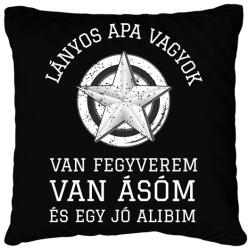 printfashion LÁNYOS APA 2 - Párnahuzat, Díszpárnahuzat - Fekete (10803539)