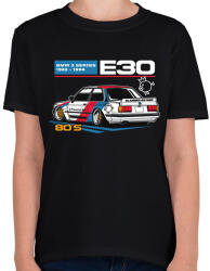 printfashion BMW 3 E30 - Gyerek póló - Fekete (11537121)