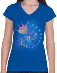 printfashion jinx2 - Női V-nyakú póló - Királykék (4861285)