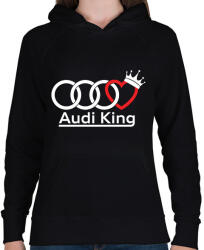 printfashion Audi Király - Női kapucnis pulóver - Fekete (2198553)