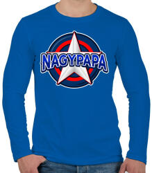 printfashion NAGYPAPA - Férfi hosszú ujjú póló - Királykék (10914746)