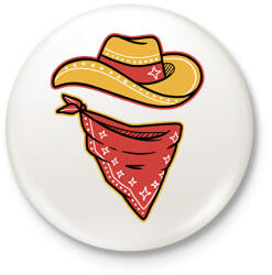 printfashion Cowboy - Kitűző, hűtőmágnes - Fehér (11667882)