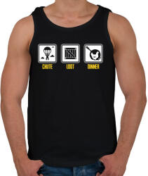 printfashion PUBG - chute - loot - dinner - Férfi atléta - Fekete (826191)