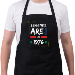 printfashion Legends are born in 1976 - Kötény - Fekete (14661504)