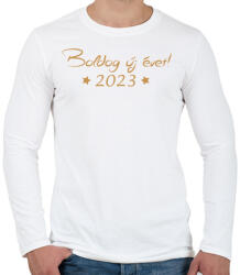 printfashion Boldog Új Évet! 01 - Férfi hosszú ujjú póló - Fehér (11543538)