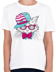 printfashion Snapback Cat - Gyerek póló - Fehér (1261066)