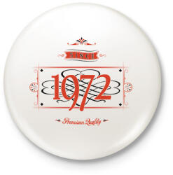 printfashion since-1972-red-black - Kitűző, hűtőmágnes - Fehér (3076518)