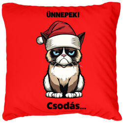 printfashion Csodás grumpy cat - Párnahuzat, Díszpárnahuzat - Piros (14871101)