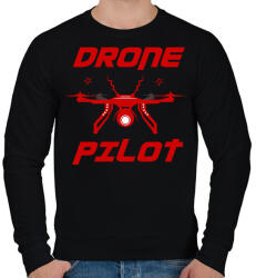 printfashion DRONE PILOT - Férfi pulóver - Fekete (16385411)