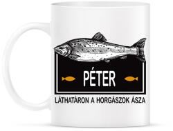 printfashion Lárhatáron a horgászok ásza - Névvel - Bögre - Fehér (6287147)