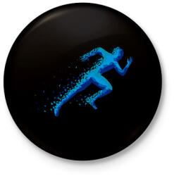 printfashion Futás - Kitűző, hűtőmágnes - Fekete (13866994)