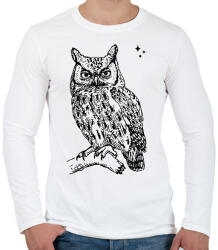 printfashion bagoly - Férfi hosszú ujjú póló - Fehér (6031759)