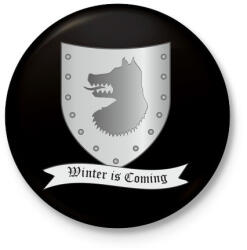 printfashion Trónok harca - Stark címer - Kitűző, hűtőmágnes - Fekete (3103432)