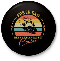 printfashion Poker Dad - Kitűző, hűtőmágnes - Fekete (15561857)