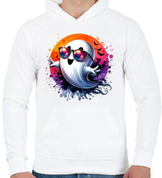 printfashion Cuki vicces halloween szellem Boo Boo - Férfi kapucnis pulóver - Fehér (16793527)